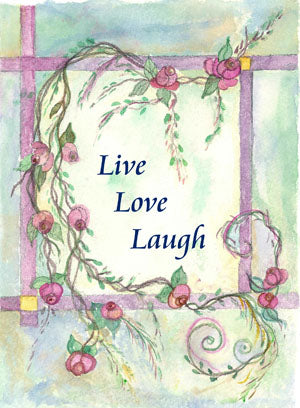 Live Love Laugh embroidery panel, ready to embroider 1