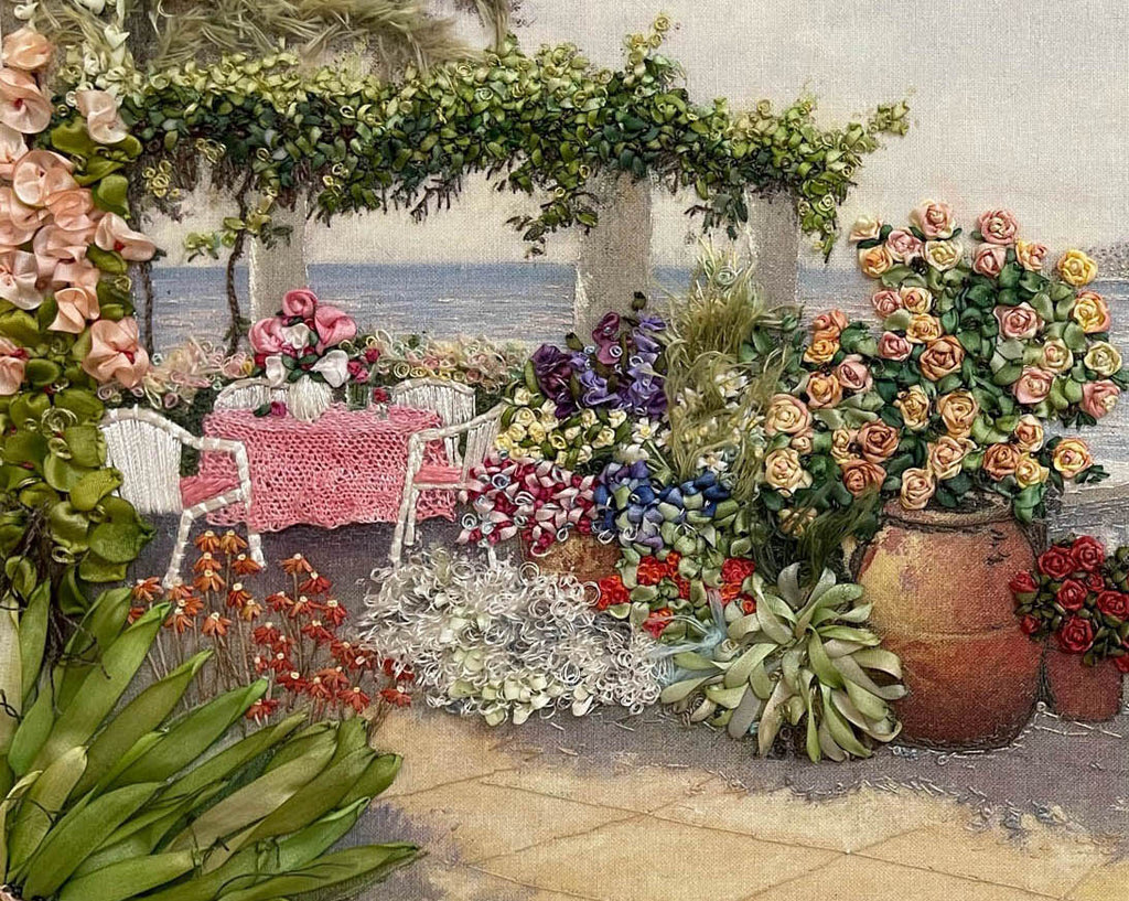 Landscape Ribbon A Beautiful Landscape in Silk Ribbon Embroidery – Dicraft Embroidery