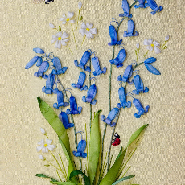 BLUEBELLS in Silk Ribbon Embroidery - A New Kit from Di van Niekerk
