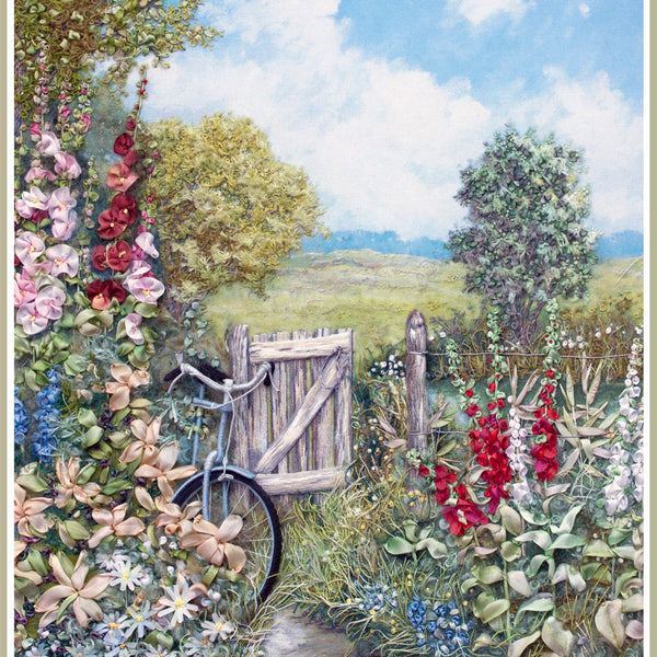 Bicycle at My Gate KIT - Silk Ribbon Embroidery