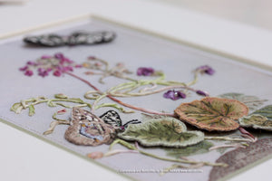 CAMPANULA AND BUTTERFLIES by Di van Niekerk - Embroidery Panel