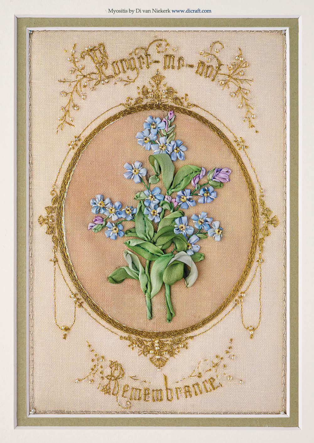 MYOSOTIS - Forget Me Not - Embroidery Panel A5