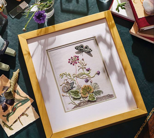 CAMPANULA AND BUTTERFLIES by Di van Niekerk - Embroidery Panel