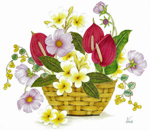 Cosmos Basket A4 (Medium) embroidery panel, ready to embroider 1