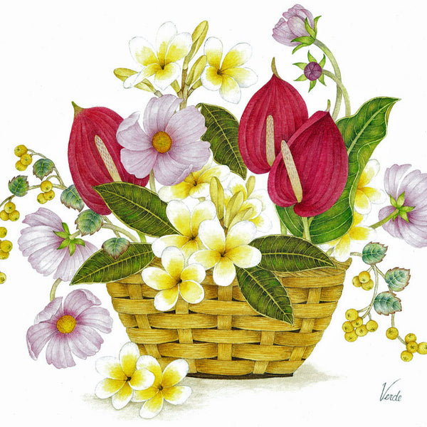 Cosmos Basket A4 (Medium) embroidery panel, ready to embroider 1