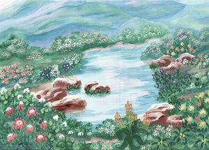 Farm Dam - A4 (Medium) embroidery panel 1