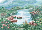 Farm Dam - A4 (Medium) embroidery panel 1