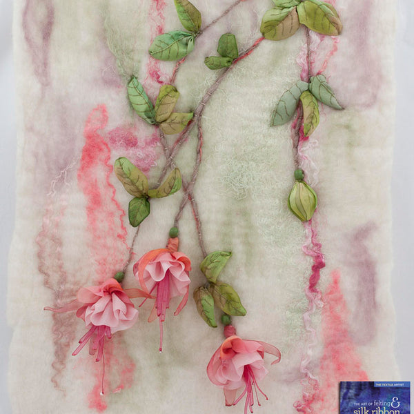 Fuchsias on Felted Wool  and Silk 1