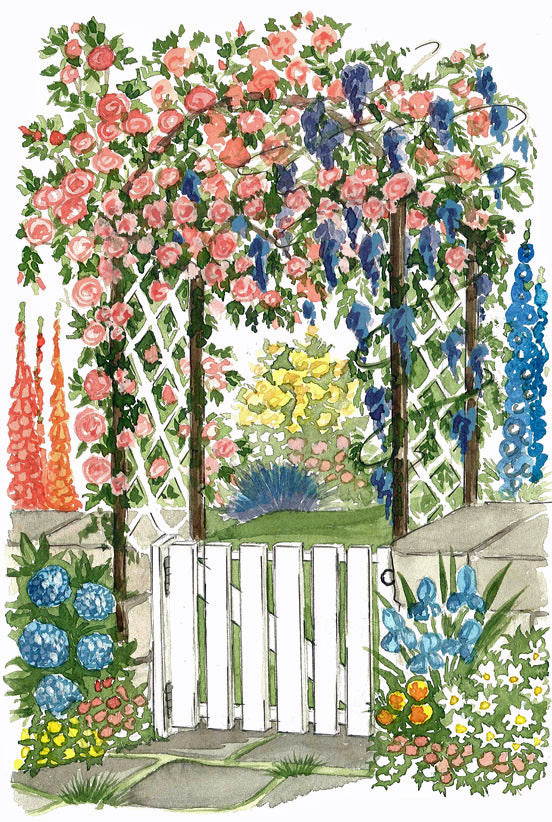 GC08 Wisteria Rose - A3 (Large) embroidery panel 1