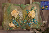 Handbag - Roses on felted wool and silk 1