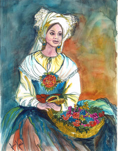 French Lady (Jenni 03) A4 (Medium) embroidery panel 1