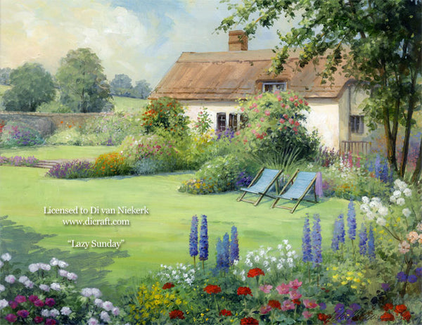 LAZY SUNDAY – A3 (Large) embroidery panel, ready to embroider 1