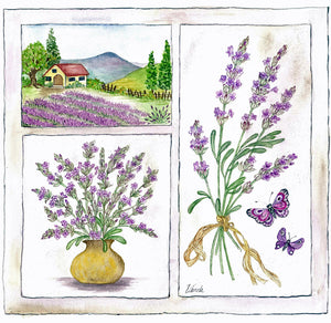 Lavender embroidery panel, ready to embroider 1