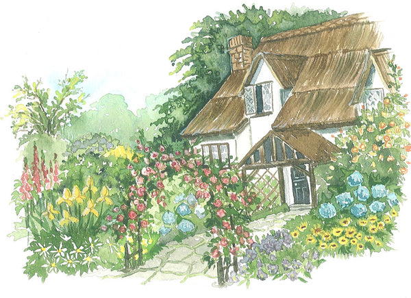 MC 01 Rose Cottage - A4 (Medium) embroidery panel 1