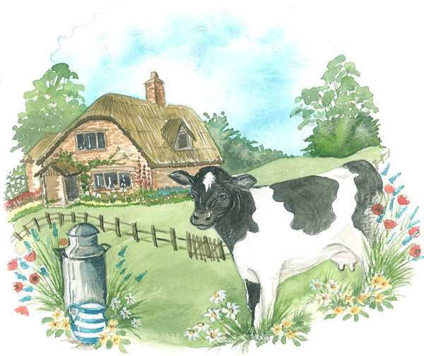 MC 06 Cow - A3 (Large) embroidery panel