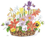 Pansy Basket A4 (Medium) embroidery panel, ready to embroider 1