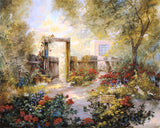 Red Rose Garden (A3 Large) embroidery panel, ready to embroider 1