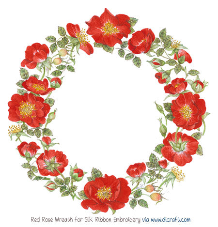 Red Rose Wreath (A5) x 2 small panels 1