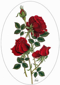 Red Roses A5 (Small) embroidery panel, ready to embroider 1