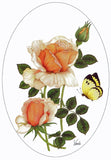 Rose & Yellow Butterfly A5 (Small) embroidery panel, ready to embroider 1