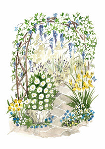 Set B White rose A3 (Large) embroidery panel 1