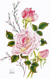 Soft Pink Rose A5 (Small) embroidery panel, ready to embroider 1