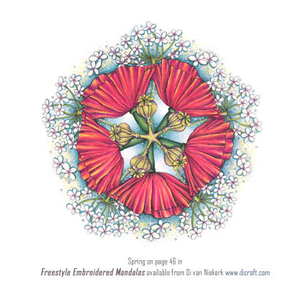 Freestyle Embroidered Mandalas – Spring Panel 1