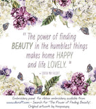 THE POWER OF FINDING BEAUTY panel – ready to embroider 1