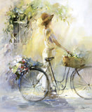 WH123 the bicycle - A4 (Medium) embroidery panel, ready to embroider 1