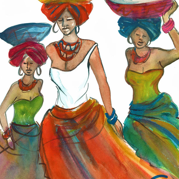 Xhosa Ladies No 6 - A3 (Large) embroidery panel 1