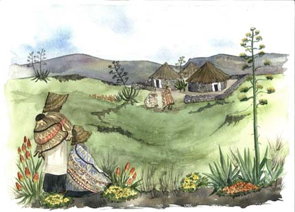 Basotho A3 (Large) embroidery panel, ready to embroider 1