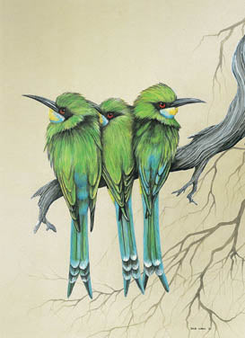 Swallow Tailed Bee-Eaters A4 (Med) embroidery panel 1