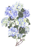Blue Hydrangeas A3 (Large) embroidery panel, ready to embroider 1