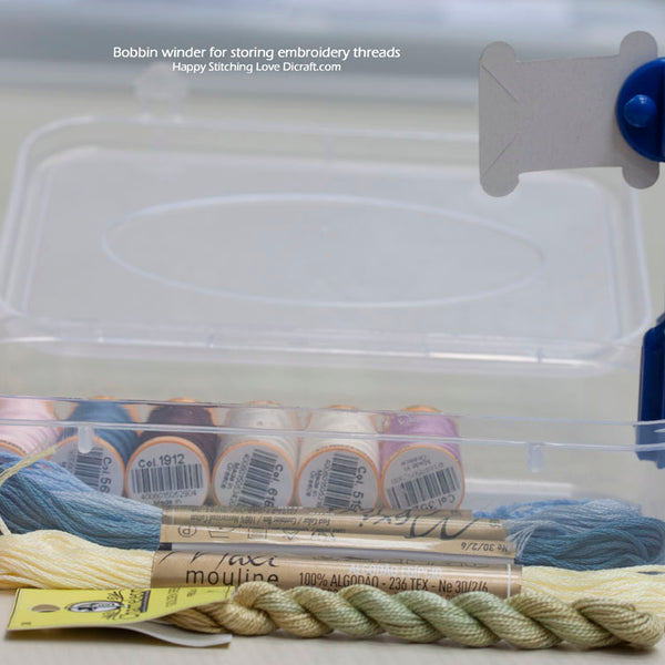 bobbin winder for storing embroidery threads