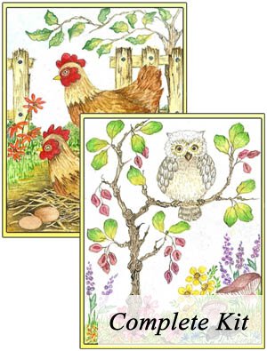 Box 3 – Cheerful Chickens and Wise Owl Embroidery Kit 1