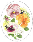Pansy Smile embroidery panel, ready to embroider 1