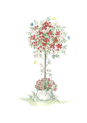 Set A Red rose A4 (Medium) embroidery panel 1