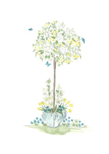 Set A White rose A3 (Large) embroidery panel 1