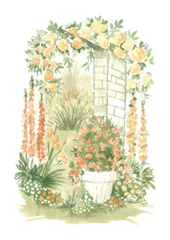 Set B Peach rose A3 (Large) embroidery panel 1