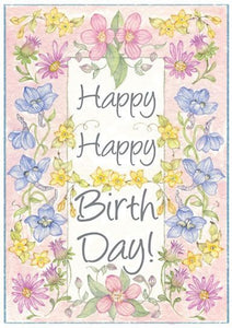 Happy Birthday embroidery panel, ready to embroider 1