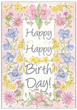 Happy Birthday embroidery panel, ready to embroider 1