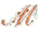 Letter M embroidery panel ready to embroider 1
