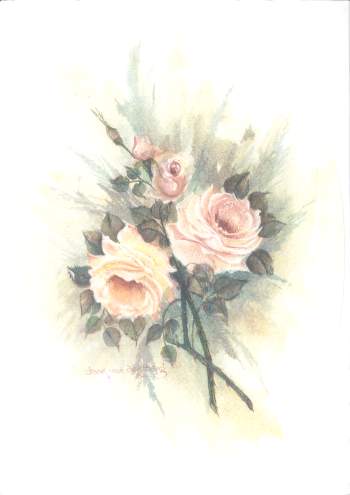 Joan's Rose 1 A4 (Medium) embroidery panel 1