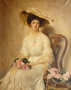NL11 – Woman with hat embroidery panel, ready to embroider 1