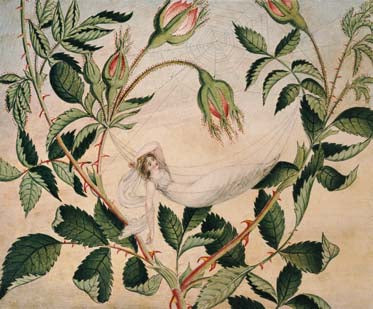 NL14 – Fairy in a hammock embroidery panel, ready to embroider 1