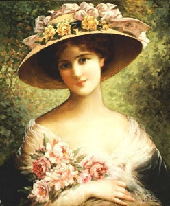 NR11 The Fancy Bonnet A4 (Medium) embroidery panel, ready to embroider 1