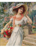 NR06 The Flower Girl A4 (Medium) embroidery panel, ready to embroider 1