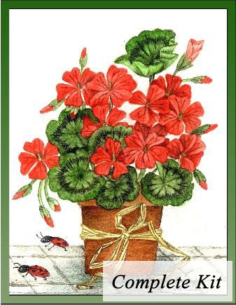 Geranium Embroidery Kit 1