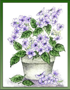 Hydrangea embroidery panel, ready to embroider 1