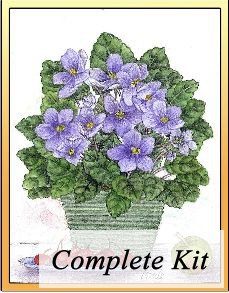 African Violet Embroidery Kit 1